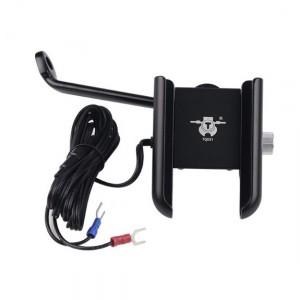 Suport marca THD, model TQ031 pentru montarea la oglinda motocicletei, bicicletei electrice a telefonului mobil, functie de incarcare rapida 2.1A