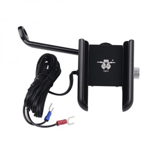 Suport marca THD, model TQ031 pentru montarea la oglinda motocicletei, bicicletei electrice a telefonului mobil, functie de incarcare rapida 2.1A Suport marca THD, model TQ031 pentru montarea la oglinda motocicletei, bicicletei electrice a telefonului mobil, functie de incarcare rapida 2.1A