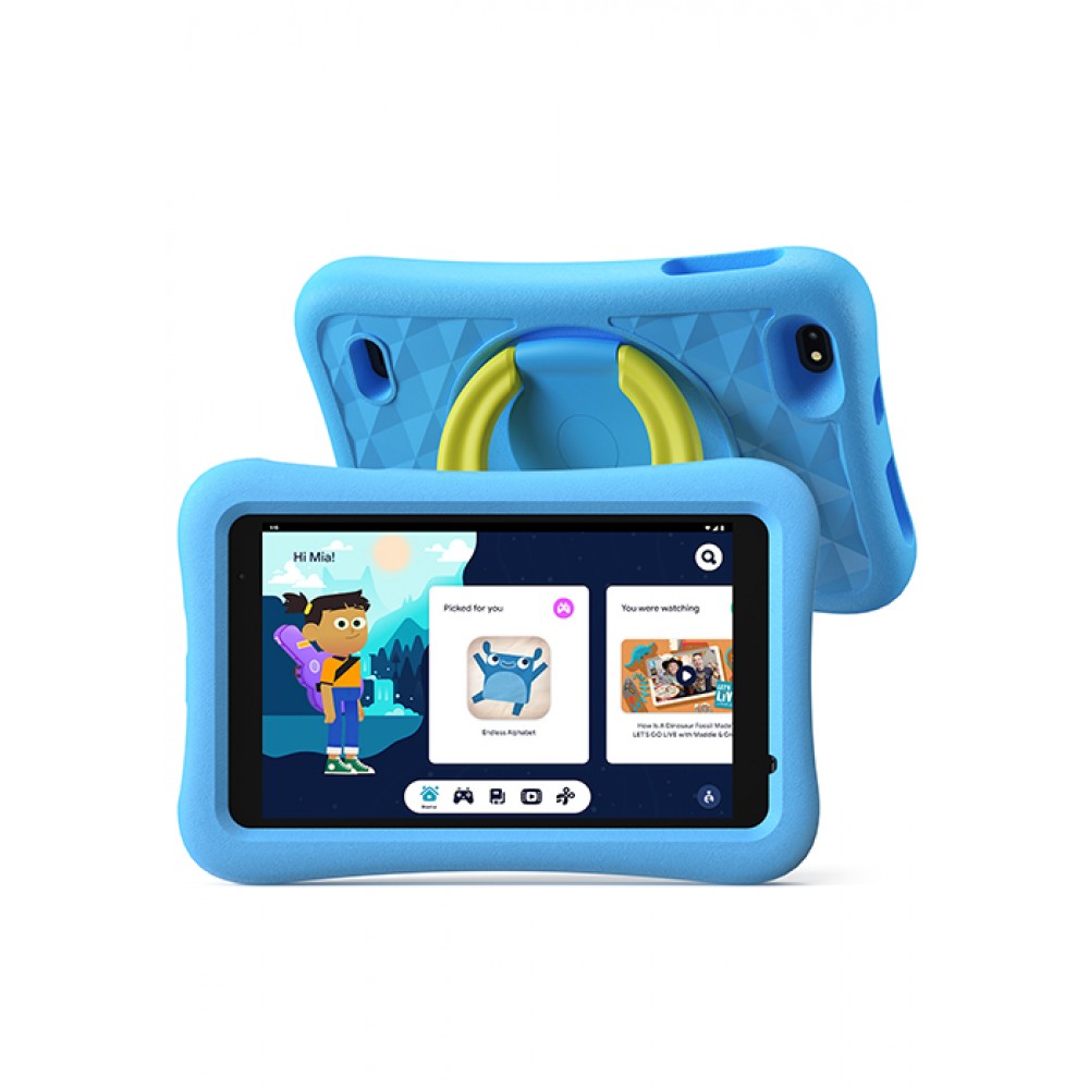 Tableta copii AOGO K8, ecran 8″ LCD, 32GB, 2GB RAM, WiFi, Android 13, control parental, jocuri si activitati educative, camera 5 MP, albastra