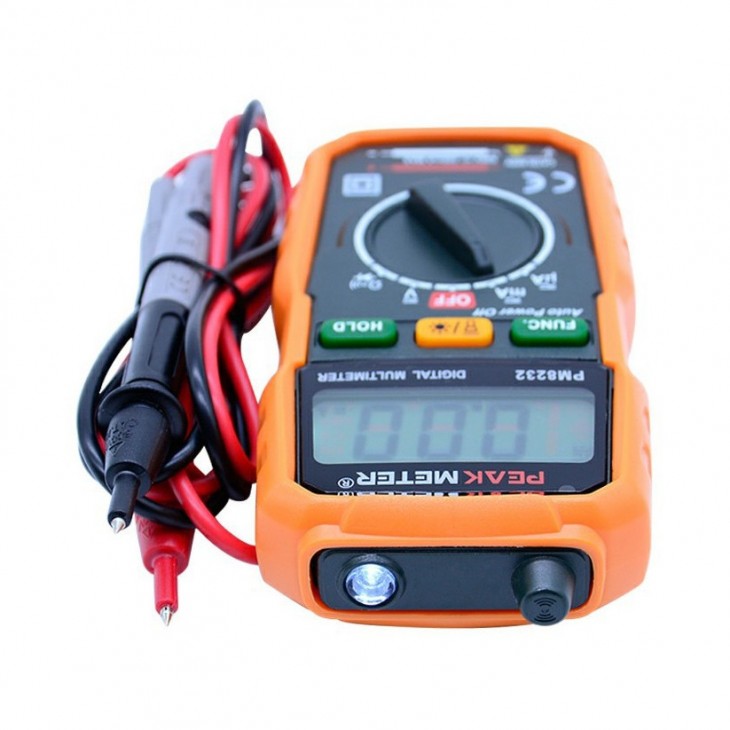 Multimetru digital fara contact PEAKMETER PM8232 masurare intensitate, tensiune, continuitate si rezistenta