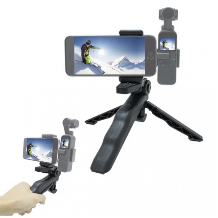 Sistem atasare DJI Osmo Pocket 2 la telefonul mobil 2 in 1 trepied si monopod, marca THD, culoarea negru