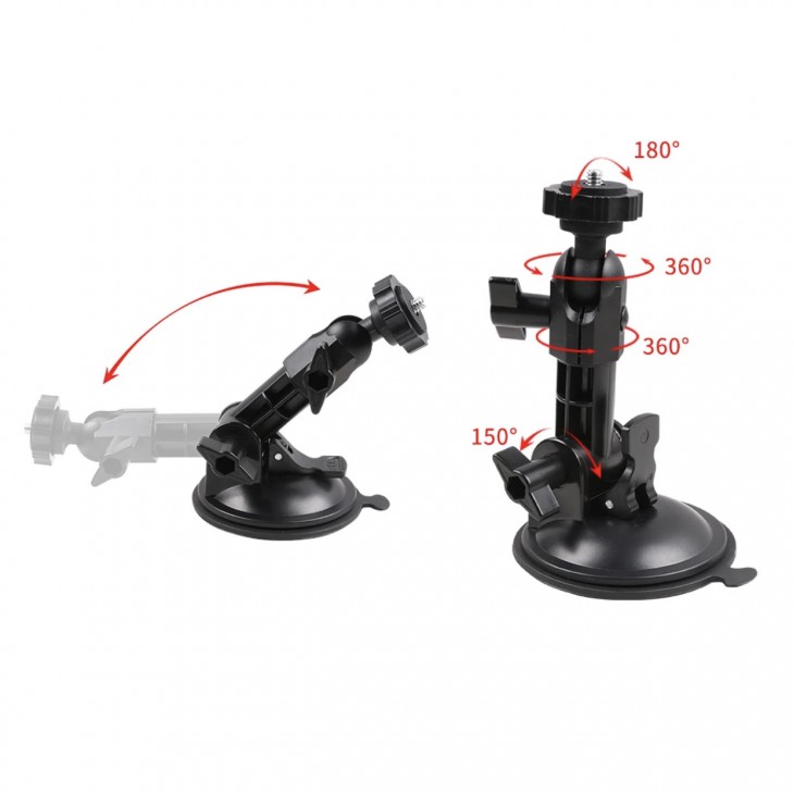 Sistem de prindere cu ventuza, marca Surewo, a camerelor sport GoPro Hero 13,12,11,10,9,8,7,6,5, DJI Osmo Action, SJCAM