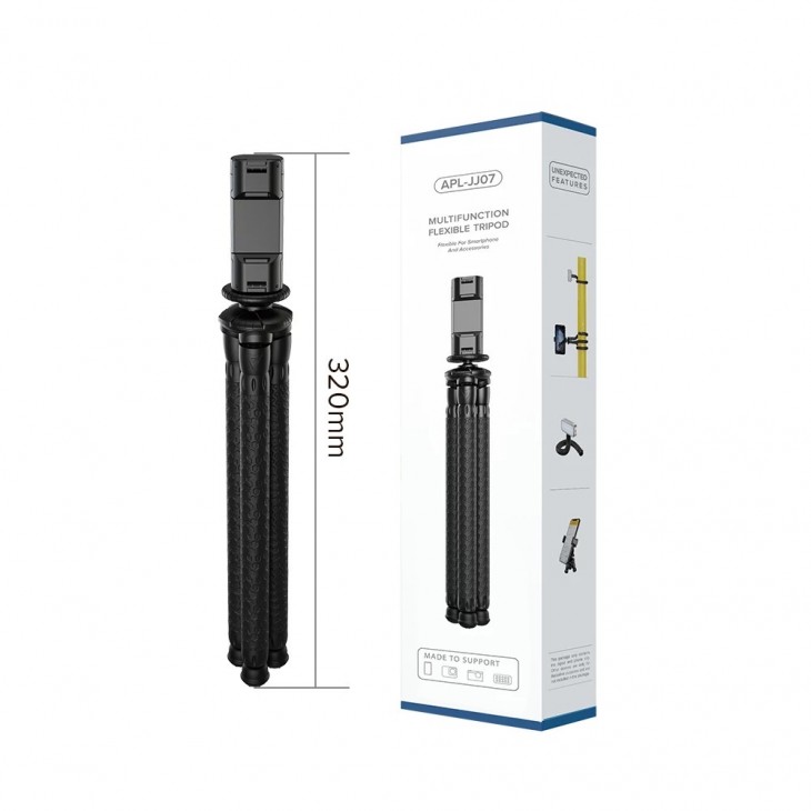 Mini trepied flexibil Apexel pentru camera DSLR, telefon mobil si camera video sport GoPro Hero 13,12,11,10,9,8,7,6,5