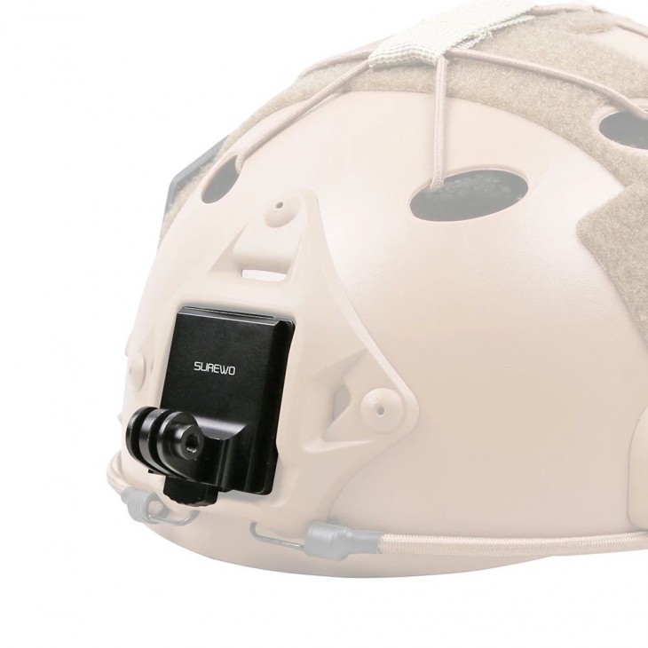 Sistem de prindere, marca Surewo, montura tip NVG, compatibil GoPro Hero, Osmo Action, negru
