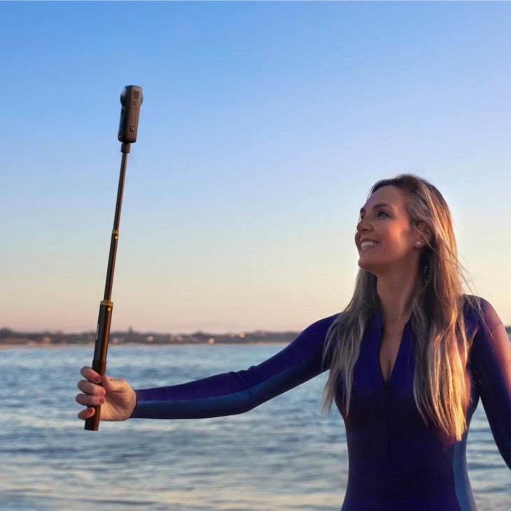 Selfie stick invizibil Insta360, 114 cm, compatibil camera 360, extensibil, negru, livrare 7-8 zile