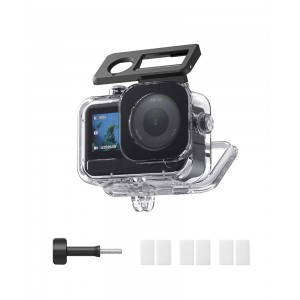 Carcasa subacvatica, Telesin, compatibila DJI Action 6, adancime maxima 60 metri, ultra-transparenta