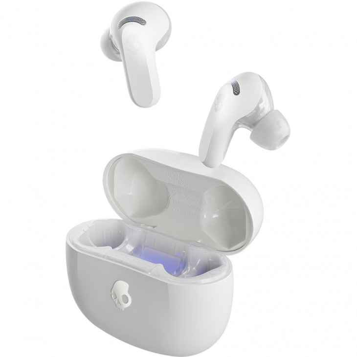 Casti SKULLCANDY Rail ANC S2IPW-P740, True Wireless, Bluetooth, In-Ear, Microfon, Noise Cancelling, Carcasa incarcare wireless, Alba