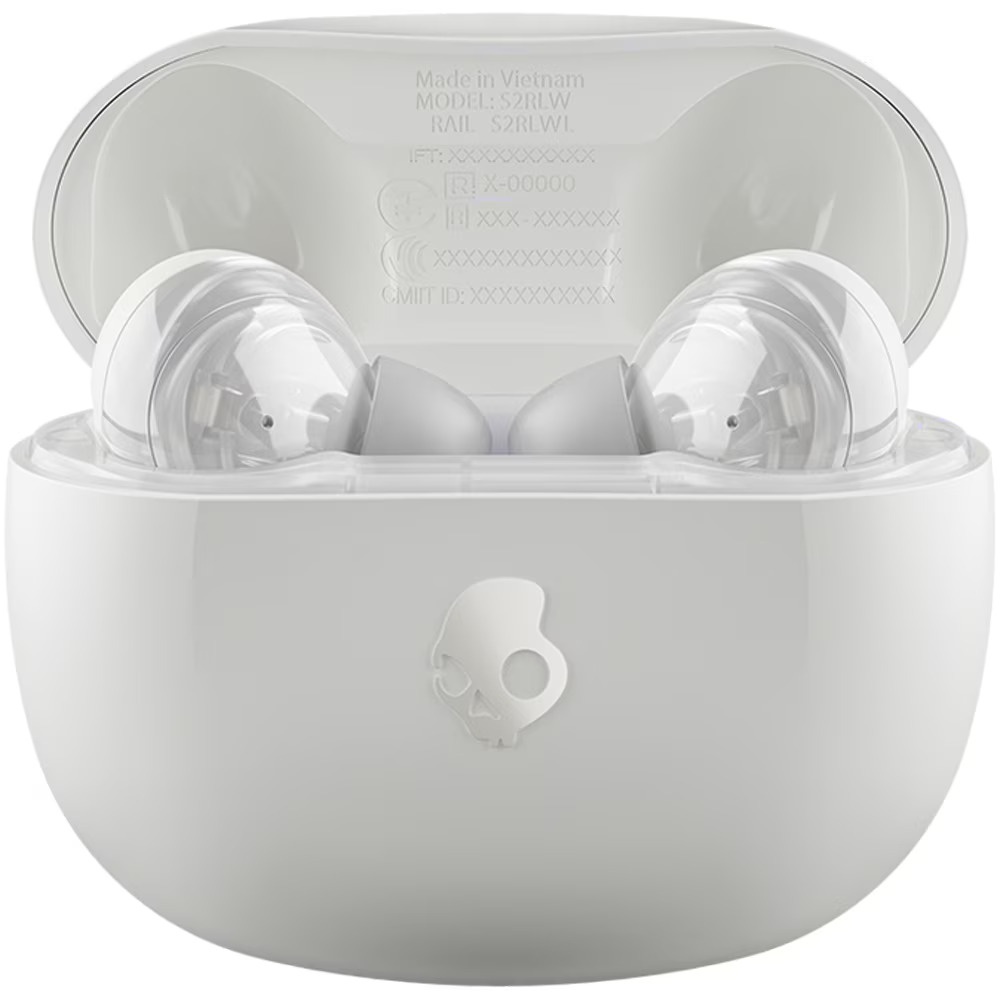 Casti SKULLCANDY Rail ANC S2IPW-P740, True Wireless, Bluetooth, In-Ear, Microfon, Noise Cancelling, Carcasa incarcare wireless, Alba