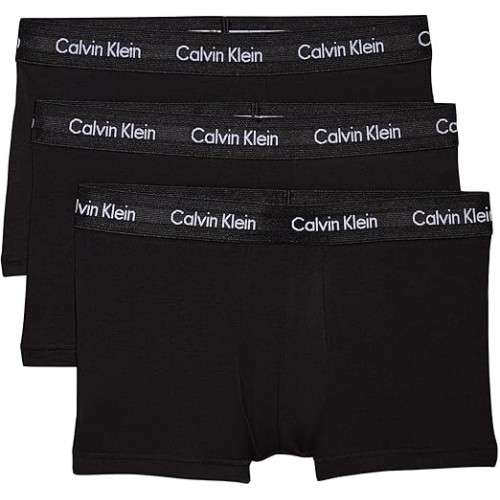Boxeri barbati Calvin Klein Low Rise Trunks, set 3 bucati, negri, marimea XL (talie 102–107 cm) echivalent L in Romania