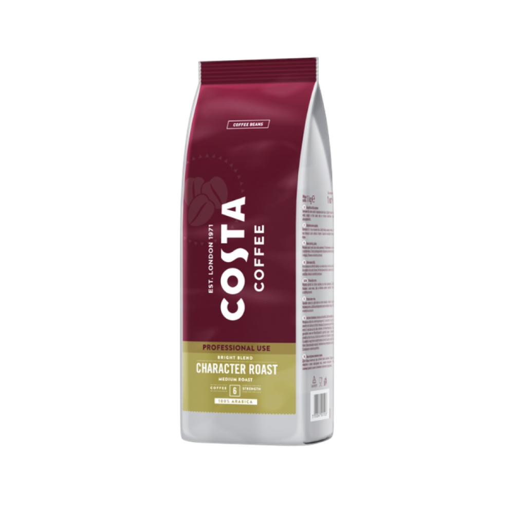 Cafea boabe, Costa, Bright Blend Character Roast Professional, greutate 1 kg, prăjire medie, ideal espresso