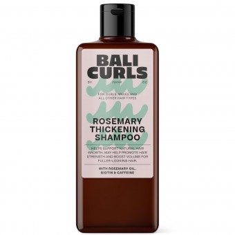 Sampon vegan pentru ingrosare par cret, Bali Curls, cu ulei de rozmarin, biotina, cafeina, 200 ml