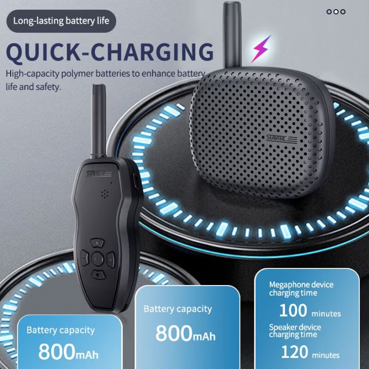 Difuzor si speaker pentru drona, STARTRC, 120dB, raza actiune 3 km, rezistent la ploaie