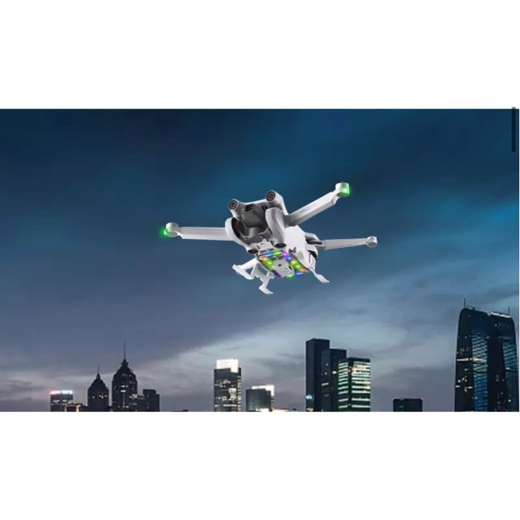 Tren de aterizare marca STARTRC, cu lumina LED in 4 culori, compatibil cu drona DJI Mini 3 Pro, pliabil