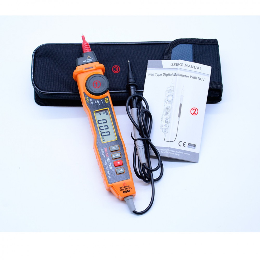 Tester digital tip creion, fara contact, marca PEAKMETER PM8211, masurare tensiune, intensitate, rezistenta