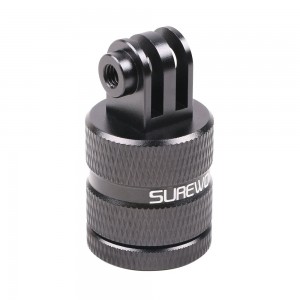 Adaptor rotativ Surewo 360 grade, montare GoPro Hero 13,12,11,10,9,8,7 la surub 1/4