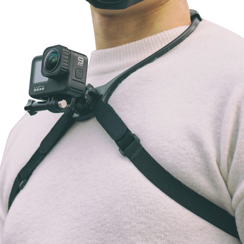 Sistem avansat Surewo pentru prinderea camerelor DJI Action 2, Action 1, GoPro Hero 13,12,11,10,9,8,7,6,5 in zona pieptului