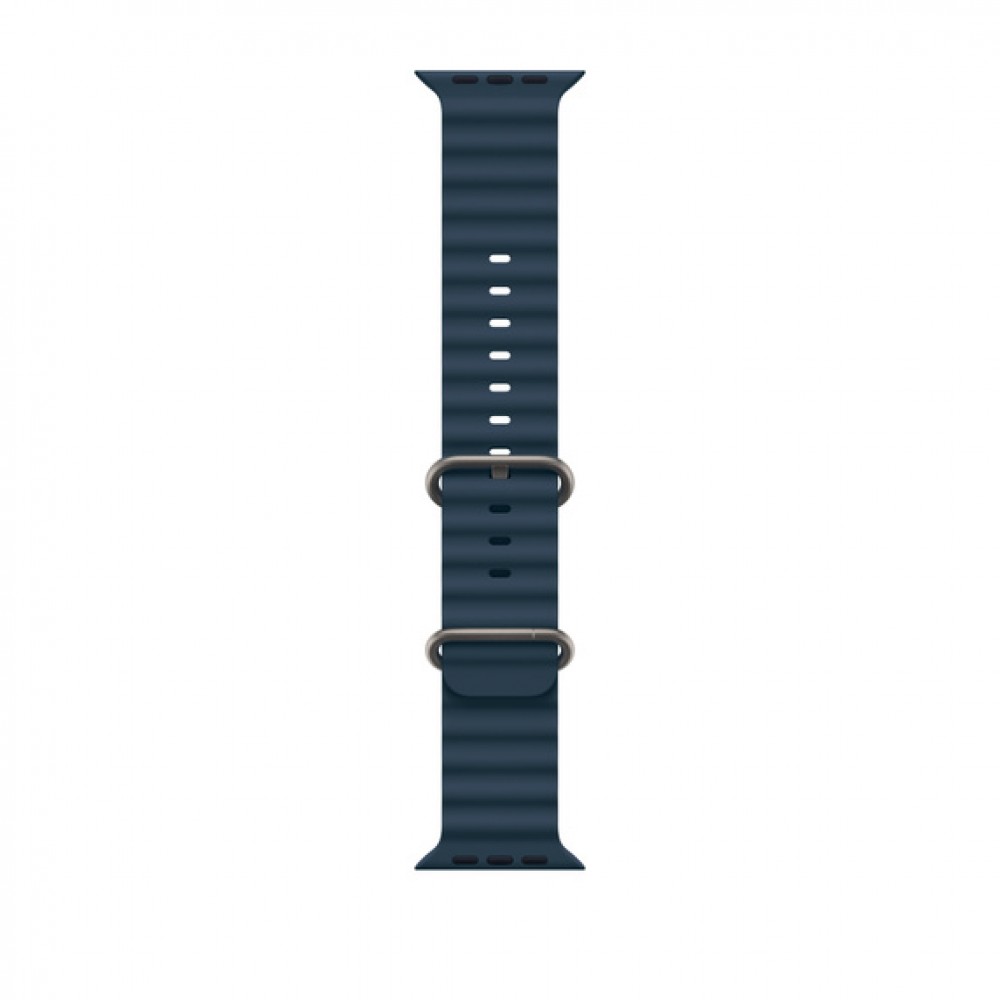 Curea smartwatch,THD, modelul Ocean, compatibila cu Apple Watch Ultra2 49 mm, Apple Watch 45 mm seria 9, Apple Watch SE 44 mm, marime universala, Albastru denim