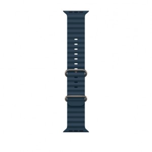 Curea smartwatch,THD, modelul Ocean, compatibila cu Apple Watch Ultra2 49 mm, Apple Watch 45 mm seria 9, Apple Watch SE 44 mm, marime universala, Albastru denim