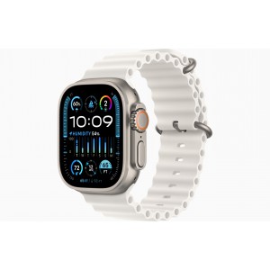 Curea smartwatch,THD, modelul Ocean, compatibila cu Apple Watch Ultra2 49 mm, Apple Watch 45 mm seria 9, Apple Watch SE 44 mm, marime universala, alba