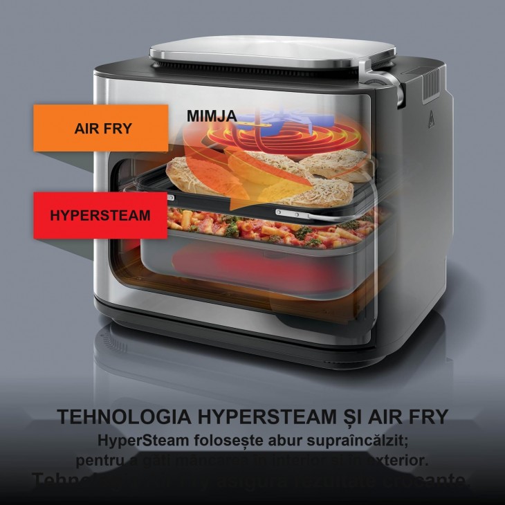 Multi Cooker, Ninja Combi SFP700EU, 12-in-1, cuptor, air fryer, gatire cu abur si aer cald, gri