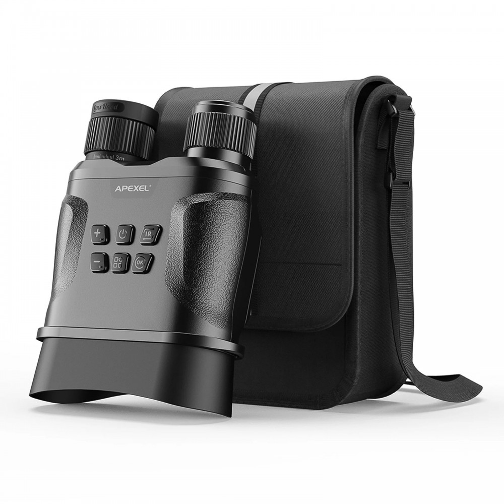 Binoclu cu vedere nocturna in infrarosu, Apexel NV001, camera video incorporta,1080p, negru