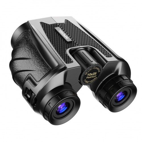 Binoclu Apexel 10X25, rezistent la umezeala, pentru vanatoare, calatorii, concerte, activitati aer liber, marire 10X, camp vizual 1000 metri, culoarea negru