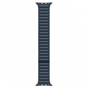 Curea model leather link, marca THD, pentru Apple Watch 45 mm seria 7 si seria 8, marime universala, culoarea albastru inchis, baltic blue