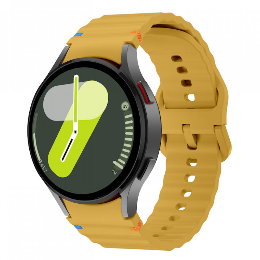 Curea din silicon 20 mm, THD, compatibila Samsung Galaxy Watch 7, Galaxy Watch 6, galben