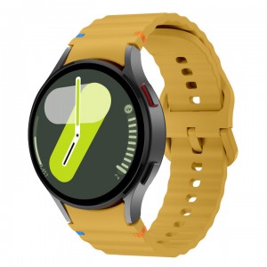 Curea din silicon 20 mm, THD, compatibila Samsung Galaxy Watch 7, Galaxy Watch 6, galben