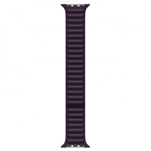 Curea model leather link, marca THD, pentru Apple Watch 45 mm seria 7 si seria 8, marime universala, culoarea ciresului inchis, dark cherry