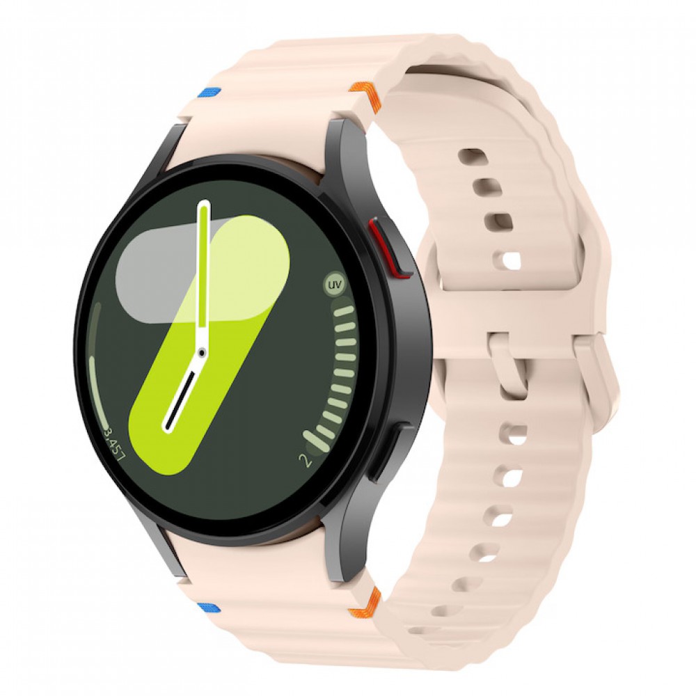 Curea din silicon 20 mm, THD, compatibila Samsung Galaxy Watch 7, Galaxy Watch 6, roz