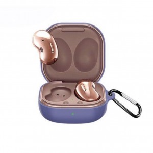Husa pentru protectia castilor Samsung Galaxy Buds Pro/Galaxy Buds Live, culoarea mov lavender, cu carlig de prindere