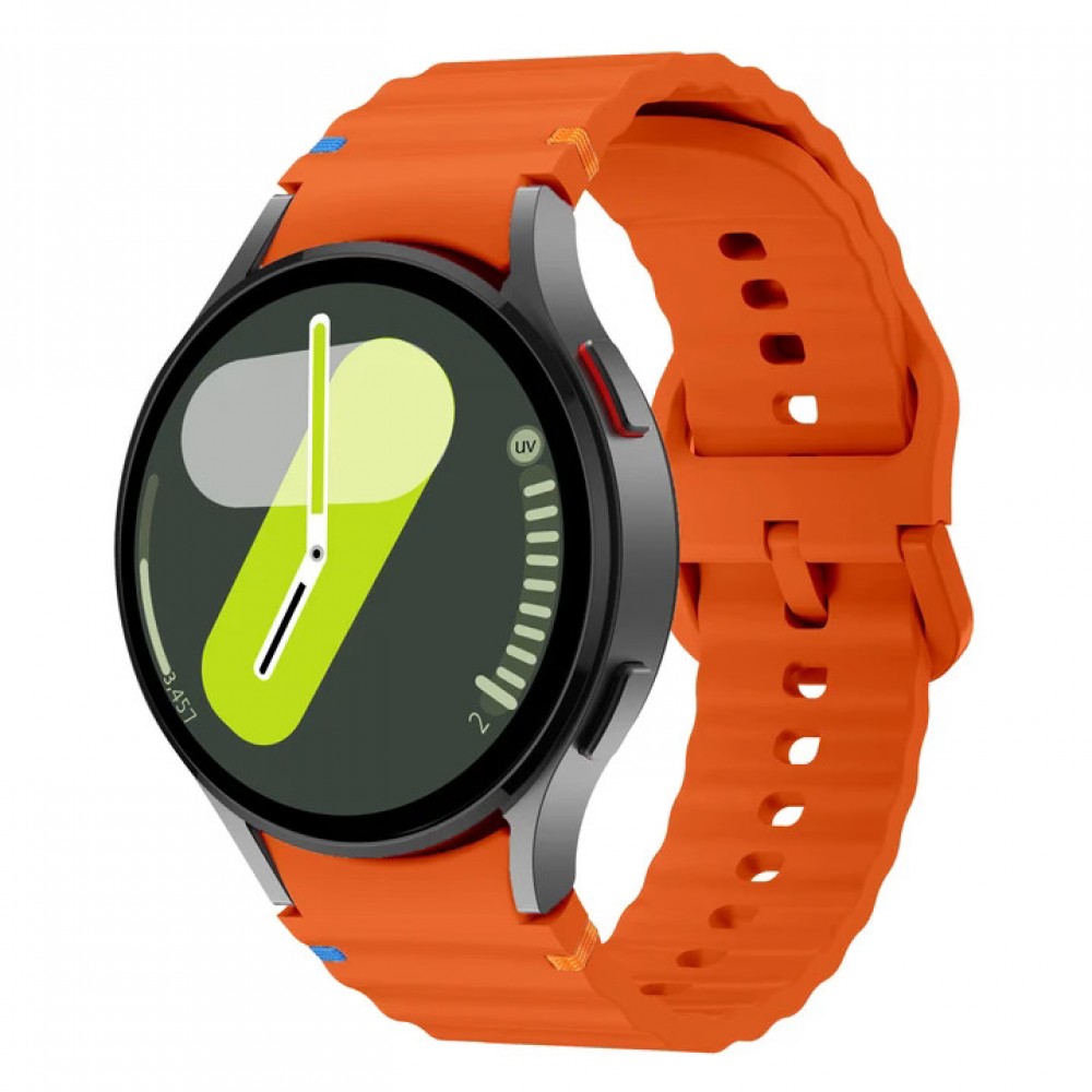 Curea din silicon 20 mm, THD, compatibila Samsung Galaxy Watch 7, Galaxy Watch 6, portocaliu