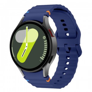 Curea din silicon 20 mm, THD, compatibila Samsung Galaxy Watch 7, Galaxy Watch 6, albastru marin