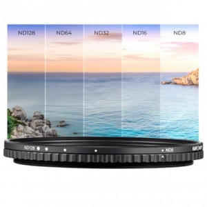 Filtru variabil densitate neutra, Kent Faith Nano-X XV40, ND8-ND128, 72 mm, ultrasubtire, strat verde