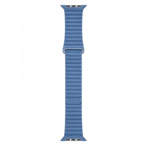 Curea leather loop piele albastru deschis cornflower pentru Apple Watch 42/44/45 mm, marime universala, seriile 1,2,3,4,5,6,7,8