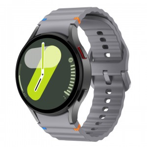 Curea din silicon 20 mm, THD, compatibila Samsung Galaxy Watch 7, Galaxy Watch 6, gri