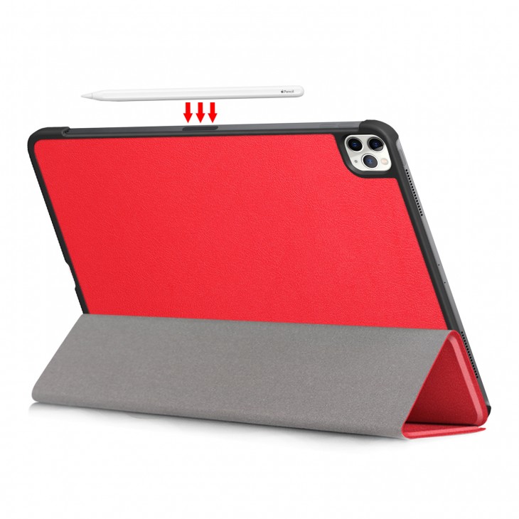 Carcasa Smart Folio, marca THD, pentru tableta Apple iPad Pro 11 inch generatia 2020, rosie