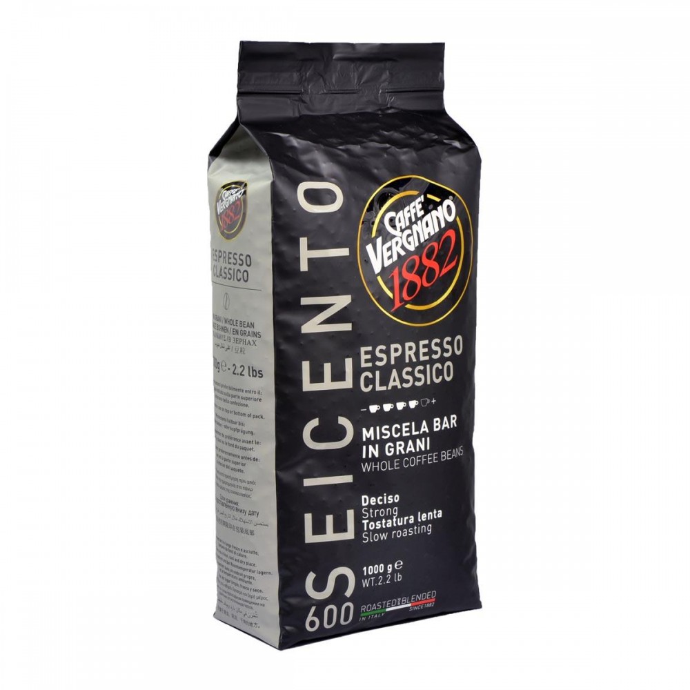 Cafea boabe, Caffe Vergnano Espresso Classico 600, 1 kg, amestec italian pentru espresso