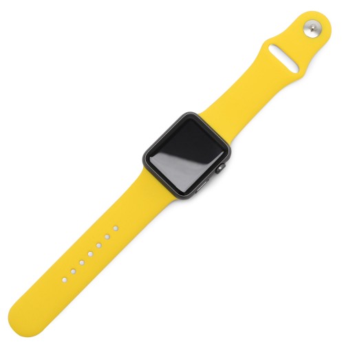 Curea silicon pentru Apple Watch 38/40/41 mm, marimea S/M, seriile 1,2,3,4,5,6,7,8 galbena