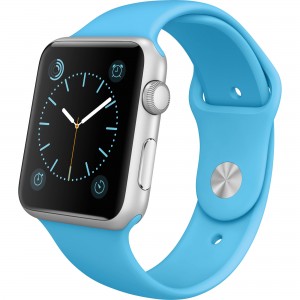 Curea albastru ciel silicon pentru Apple Watch 42/44/45 mm, marimea M/L, seriile 1,2,3,4,5,6,7,8