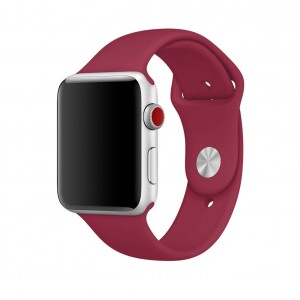 Curea silicon pentru Apple Watch 38/40 mm, marimea S/M, seriile 1,2,3,4,5,6,7,8 rosu trandafir (rose red)
