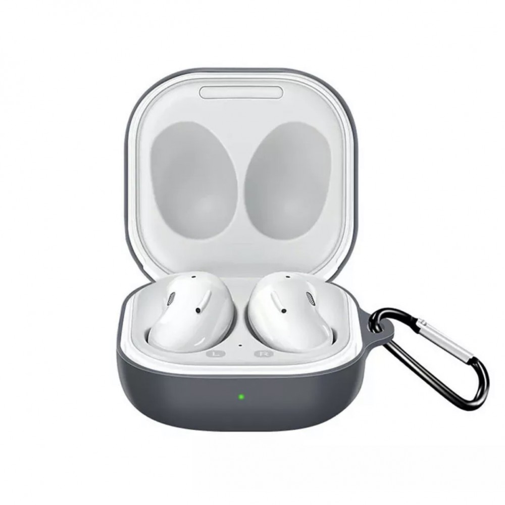 Husa pentru protectia castilor Samsung Galaxy Buds Live, culoarea negru cu carlig de prindere