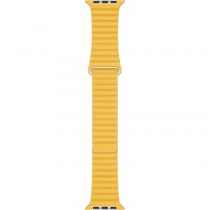 Curea leather loop piele galbena lemon pentru Apple Watch 42/44/45 mm, marime universala, seriile 1,2,3,4,5,6,7,8