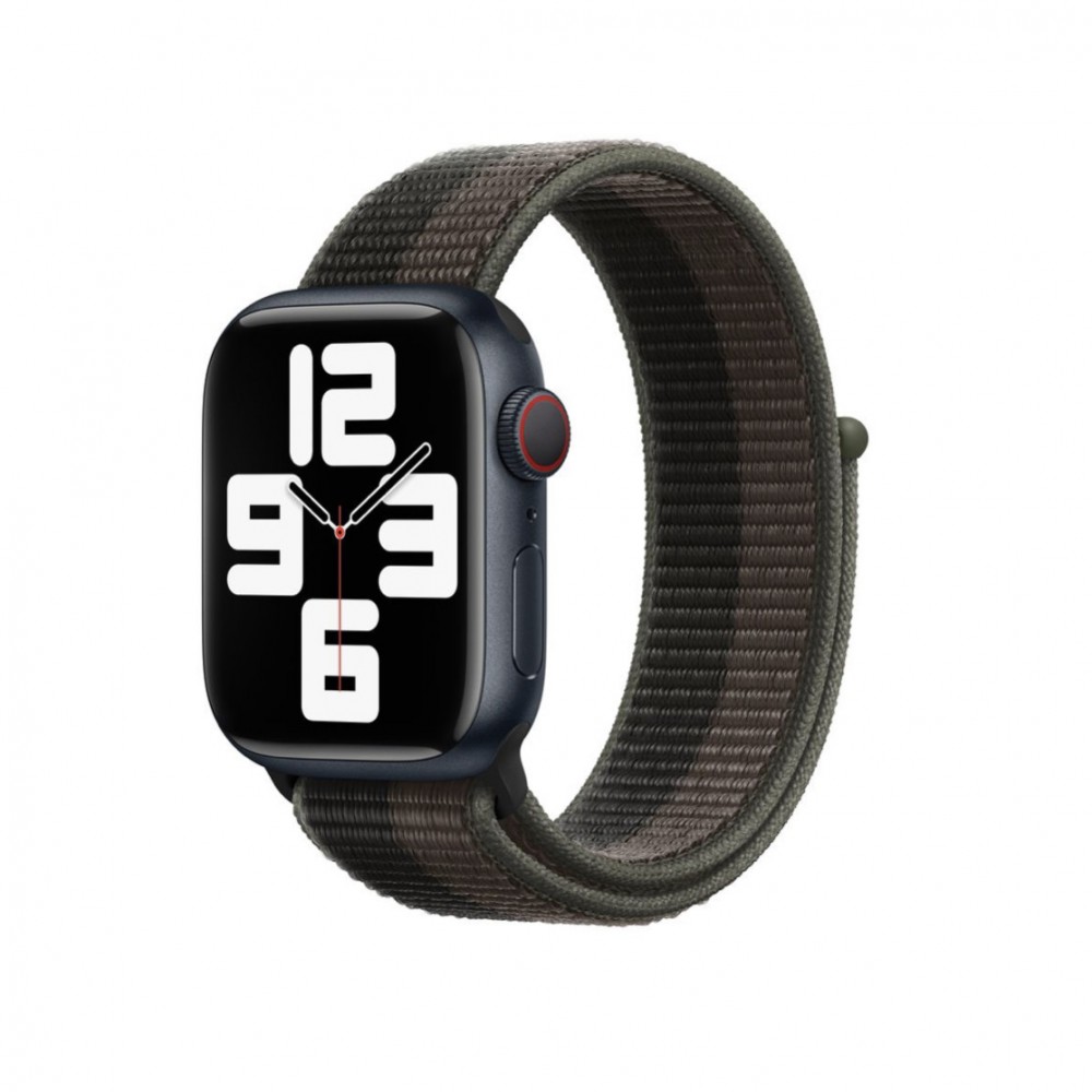 Curea textila sport loop marca THD pentru Apple Watch 45 mm, marime universala, seria 7 si seria 8, culoarea tornado grey