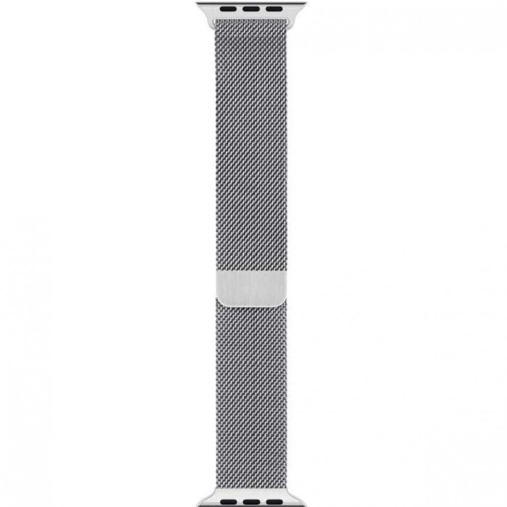 Curea metalica milanese, marca THD pentru Apple Watch 45 mm, seria 7 si 8, marime universala, culoarea argintiu