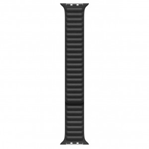 Curea model leather link, marca THD, pentru Apple Watch 45 mm seria 7 si seria 8, marime universala, culoarea negru