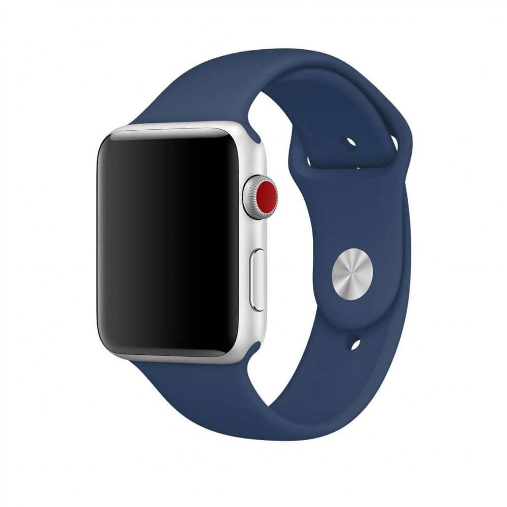 Curea din silicon albastru inchis cobalt pentru Apple Watch 42/44/45 mm, marimea M/L, seriile 1,2,3,4,5,6,7,8
