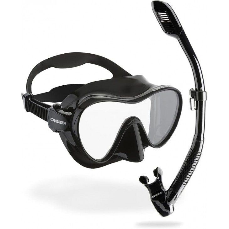 Masca scufundari si snorkeling Cressi F1, frameless, sticla securizata, silicon 100%, catarame reglabile, adulti, livrare 7-9 zile