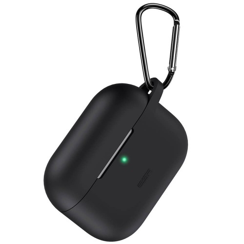 Husa neagra pentru protectia castilor Apple Airpods Pro cu carlig prindere